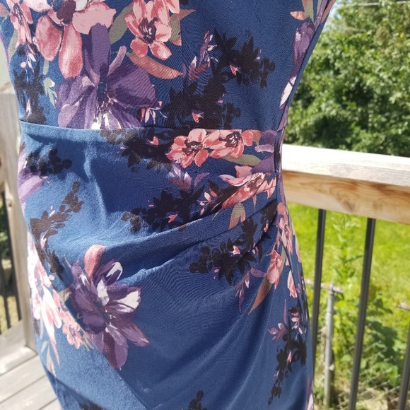 NWT Apricot Blue Floral Sleeveless Dress - Picture 6 of 8